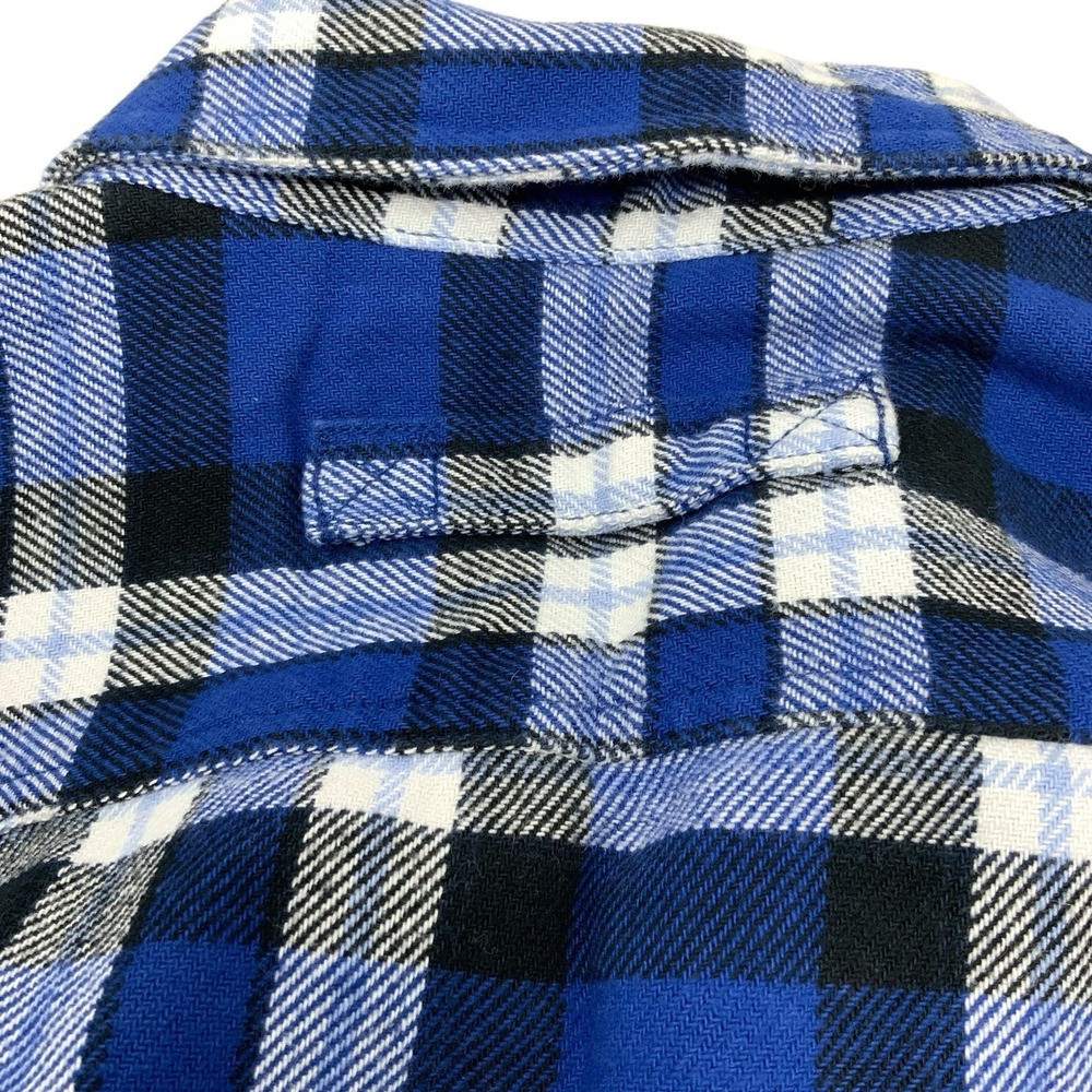 Duluth Trading Mens XL Tall Burlyweight Flannel Shirt Button Up Thick Heavy Blue - Picture 8 of 10
